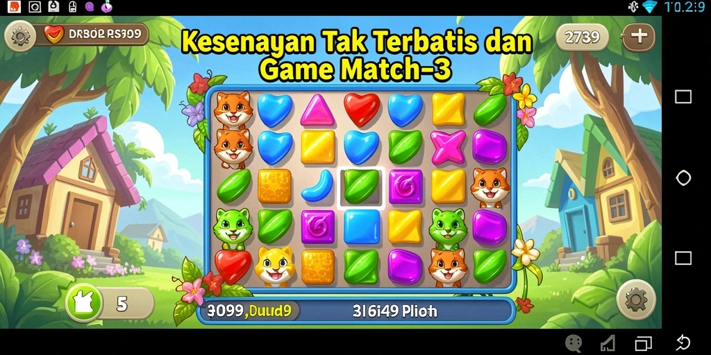 Tangkapan layar yang menampilkan gameplay seru Match-3 di 2739.