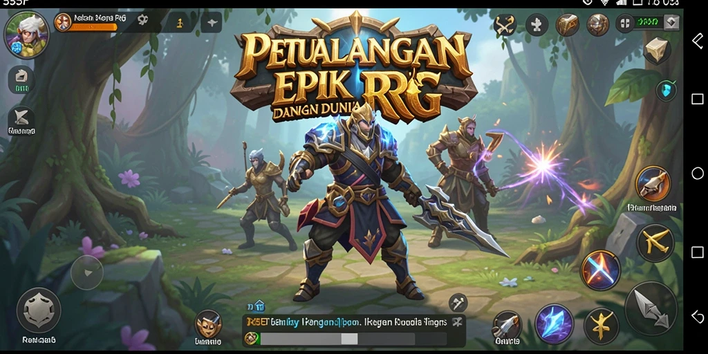 Tampilan menarik dari gameplay RPG di 555F.