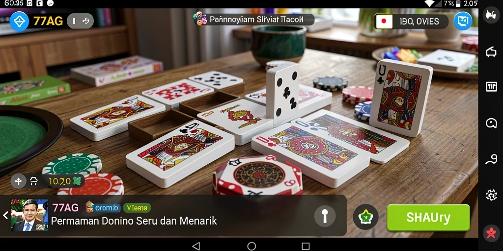 Gameplay seru Domino di 77AG dengan tampilan grafis menarik.