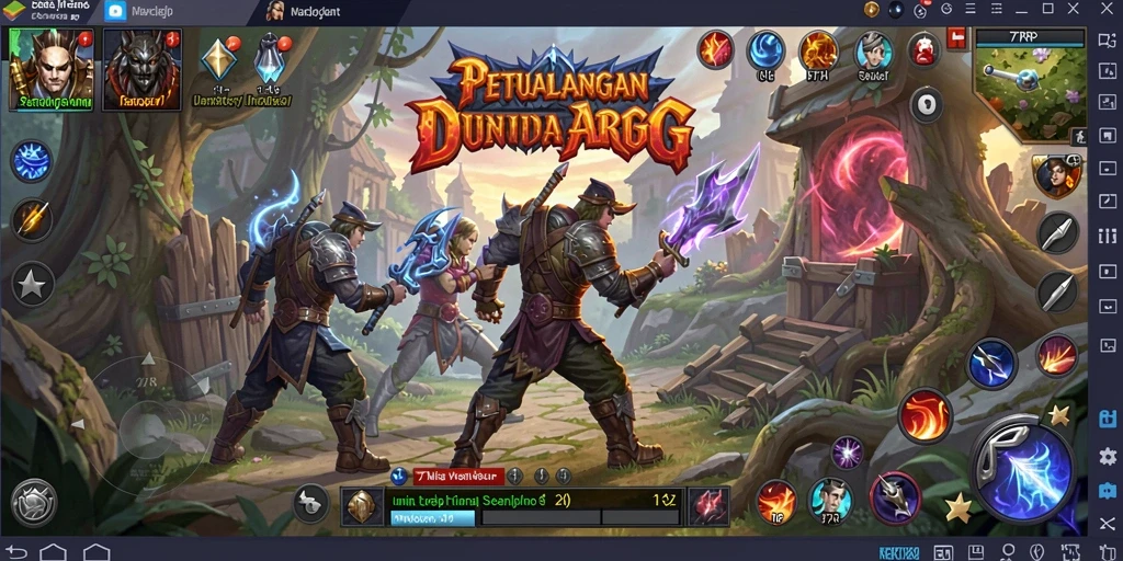 Screenshot gameplay 77RP yang memperlihatkan pertarungan seru di dunia ARPG.