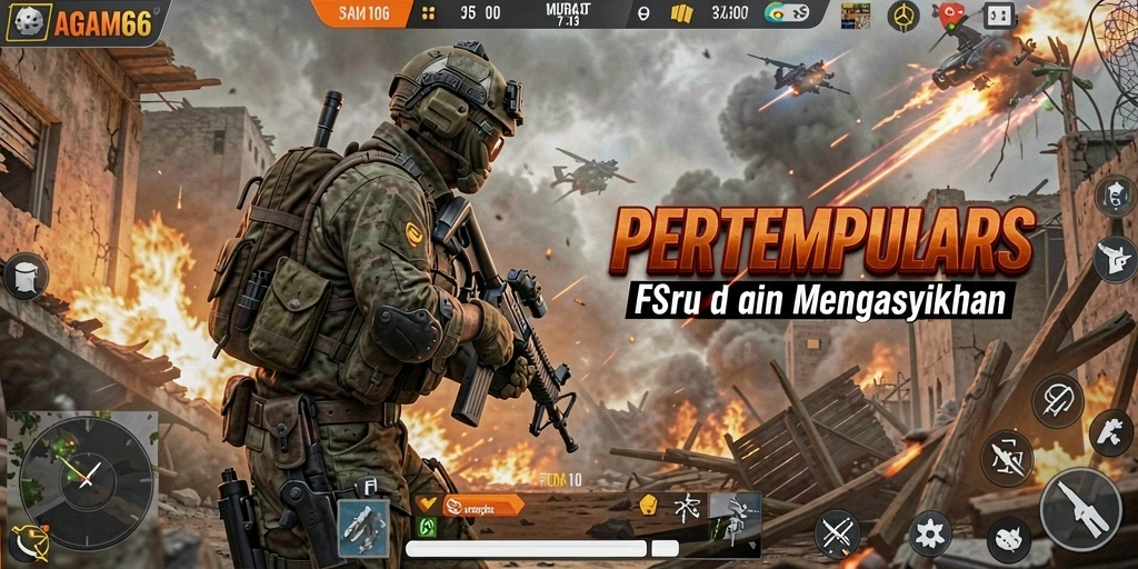 Tangkapan layar AGAM66 menampilkan pertempuran FPS yang mendebarkan.