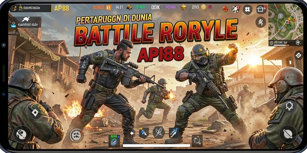 Screenshot API88 menampilkan aksi seru dalam pertarungan Battle Royale.