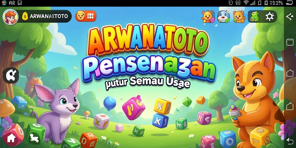 Tampilan gameplay ARWANATOTO yang penuh warna dan menantang.