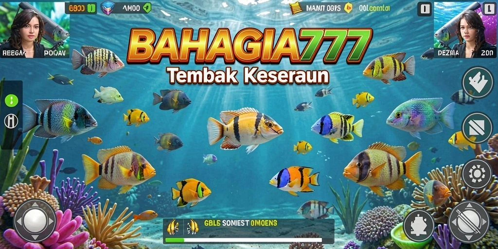 Gameplay BAHAGIA777 menampilkan suasana lautan dengan ikan yang beragam.