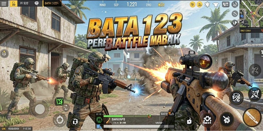 Tampilan aksi seru dalam game Battle Royale BATA123.