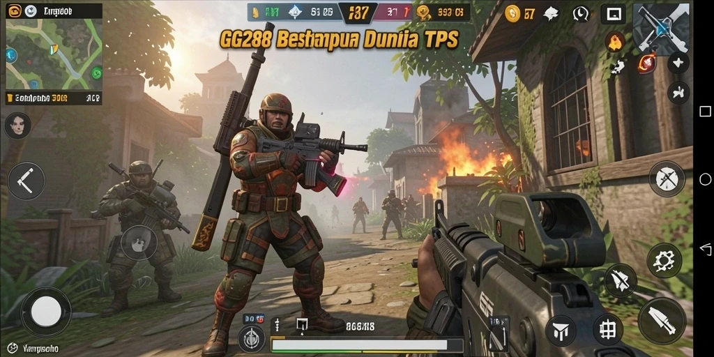 Screenshot dari gameplay GG288 yang menampilkan aksi TPS mendebarkan.