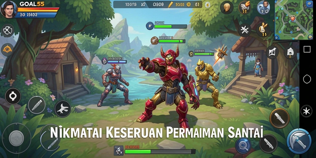 Tampilan menarik gameplay GOAL55 yang menyenangkan.