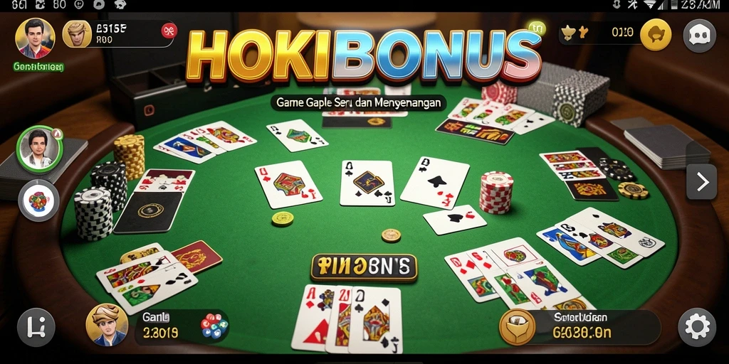 Tampilan gameplay seru HOKIBONUS dalam permainan Gaple.
