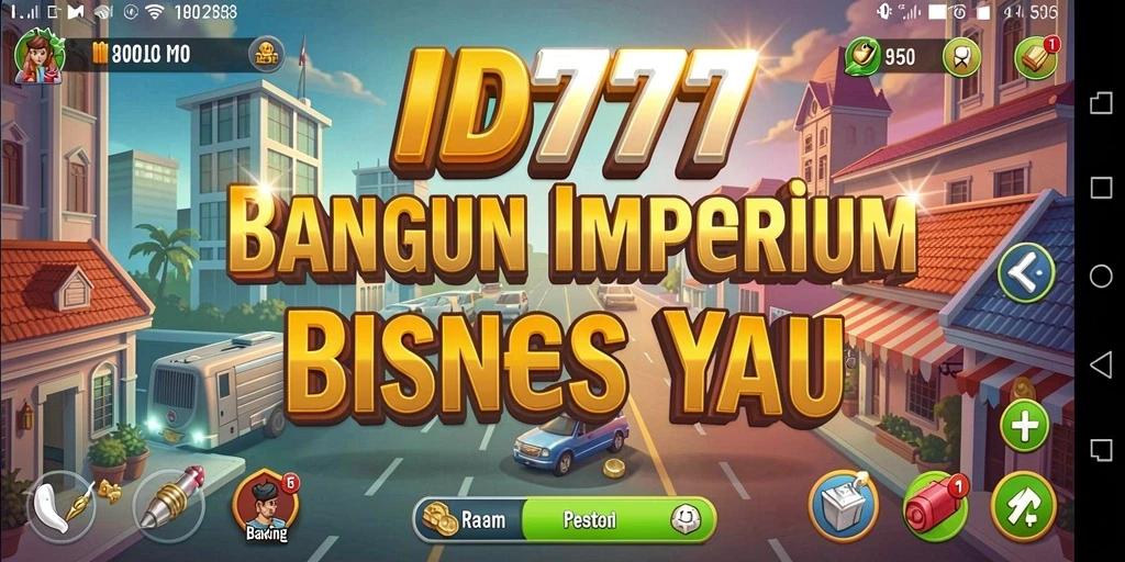 Tampilan gameplay <strong>ID777</strong> yang penuh dengan aksi manajemen bisnis.