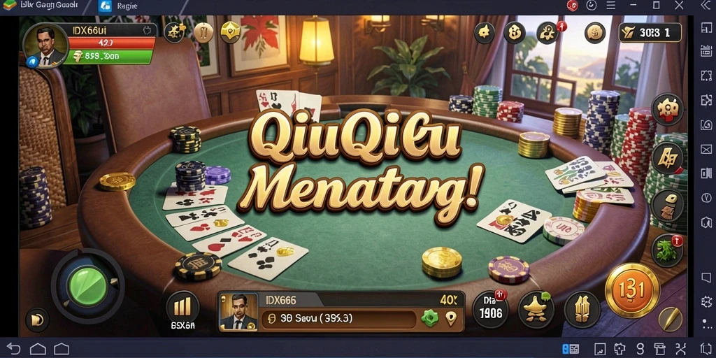 Tangkapan layar gameplay seru dari IDX66, menunjukkan aksi QiuQiu.