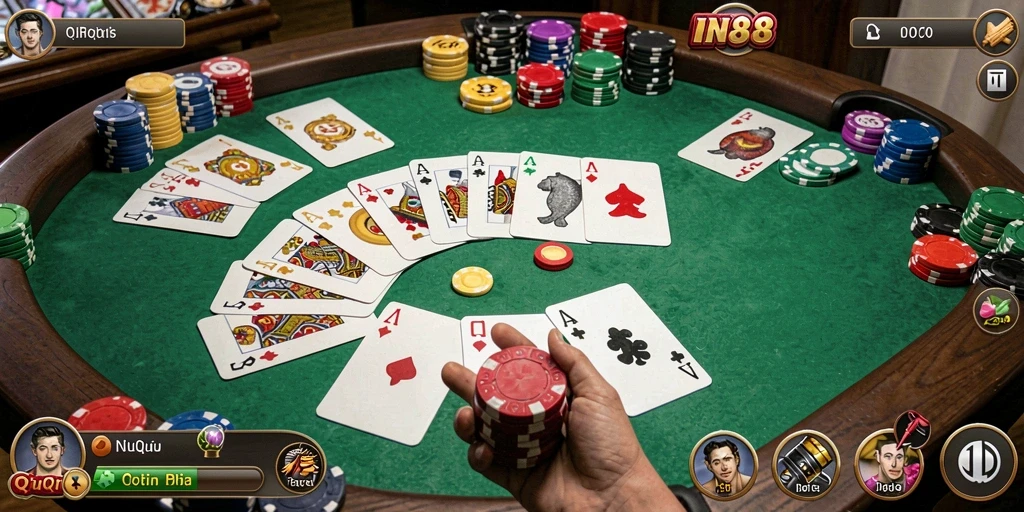 Tampilan gameplay QiuQiu yang seru dan menarik di IN88.