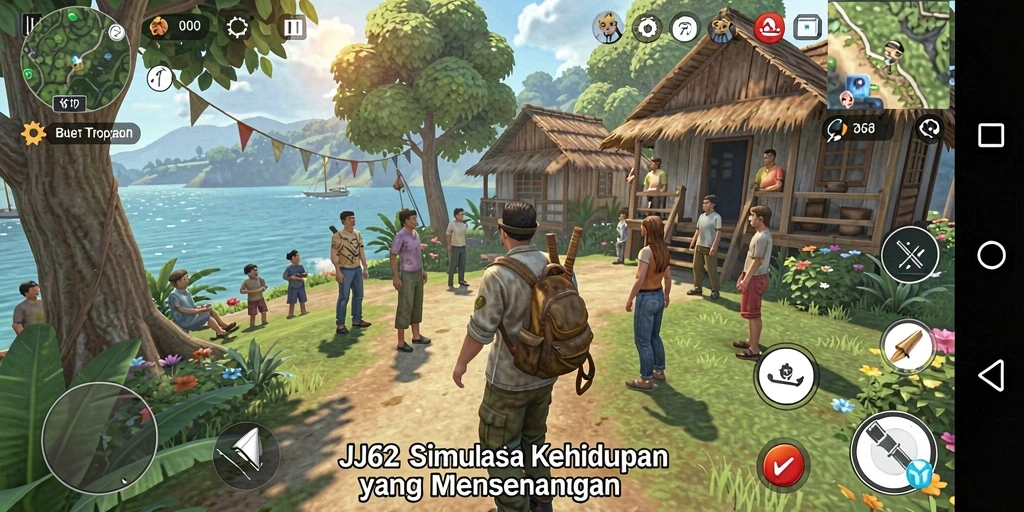 Tampilan gameplay menarik dari JJ62 yang menunjukkan interaksi karakter.