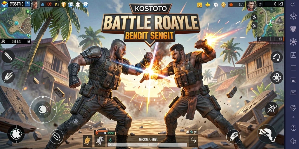 Gameplay seru KOSTOTO dalam pertempuran Battle Royale.