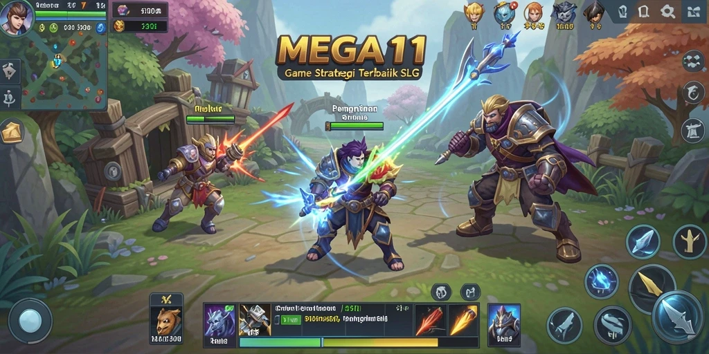 Tangkapan layar MEGA111 menunjukkan aksi pertempuran yang seru dalam gameplay SLG.