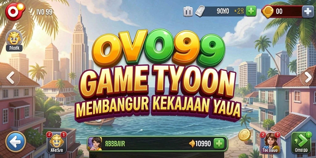Screenshot gameplay OVO99 yang menampilkan keseruan membangun bisnis Tycoon.