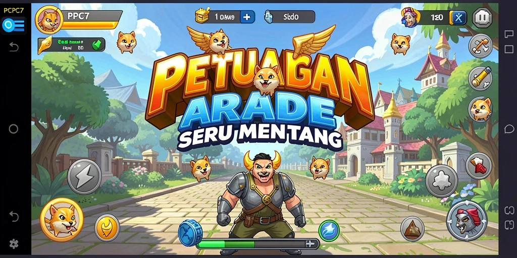 Tampilan gameplay Arcade yang seru dan penuh aksi di PCPC7.