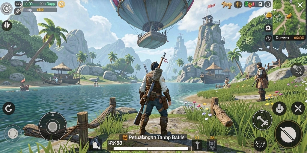 Tampilan gameplay <strong>RK88</strong> yang memukau di dunia terbuka.