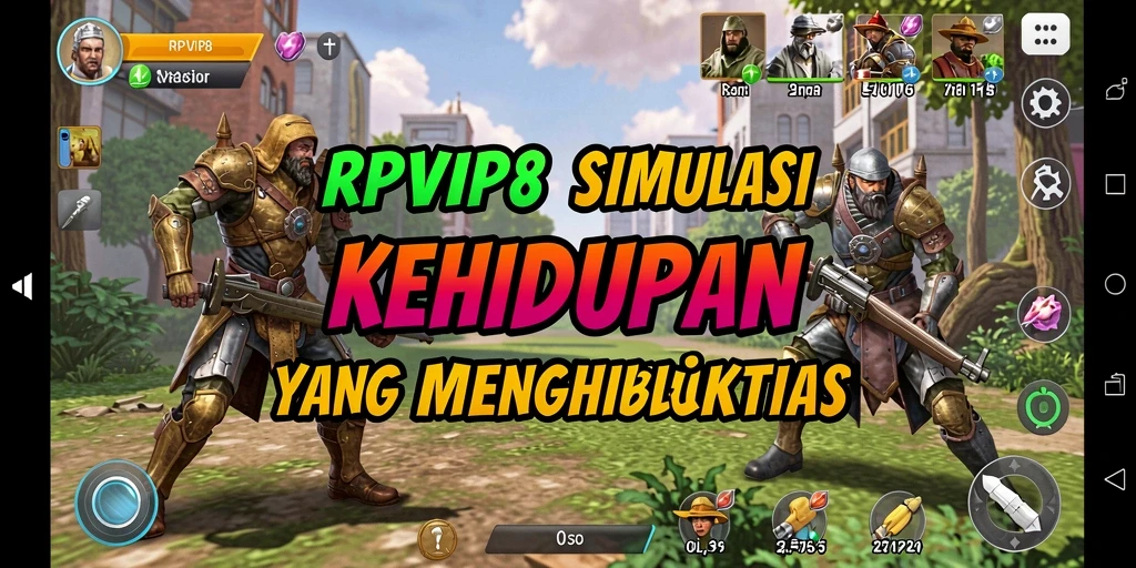 Tangkapan layar menunjukkan karakter di dunia virtual RPVIP8.