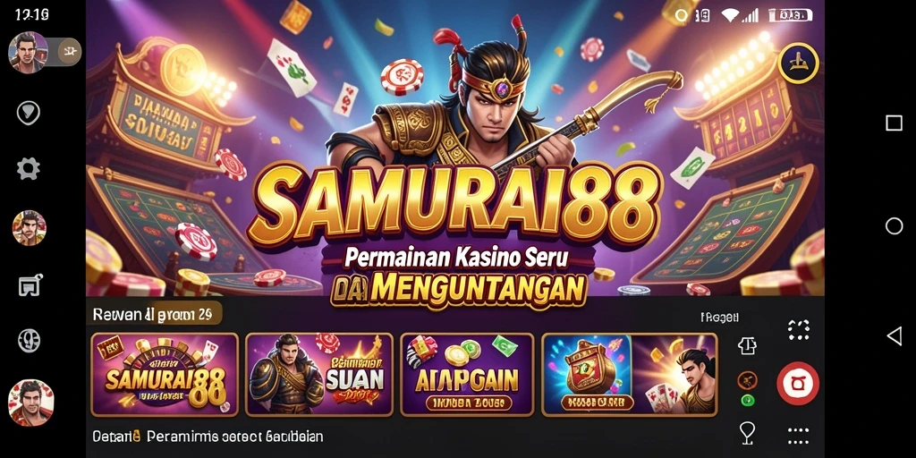 Tangkapan layar menunjukkan gameplay seru SAMURAI88 dengan berbagai pilihan permainan Kasino.