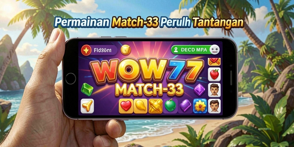 Screenshot WOW77 menampilkan gameplay Match-3 yang seru dan mengasyikkan.