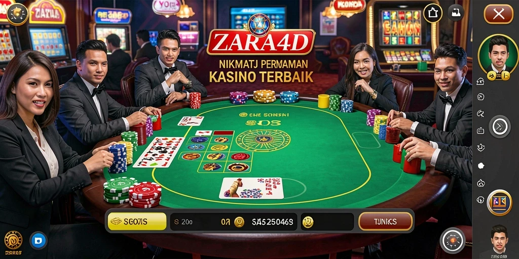 Tampilan gameplay ZARA4D yang mendebarkan di kasino online.